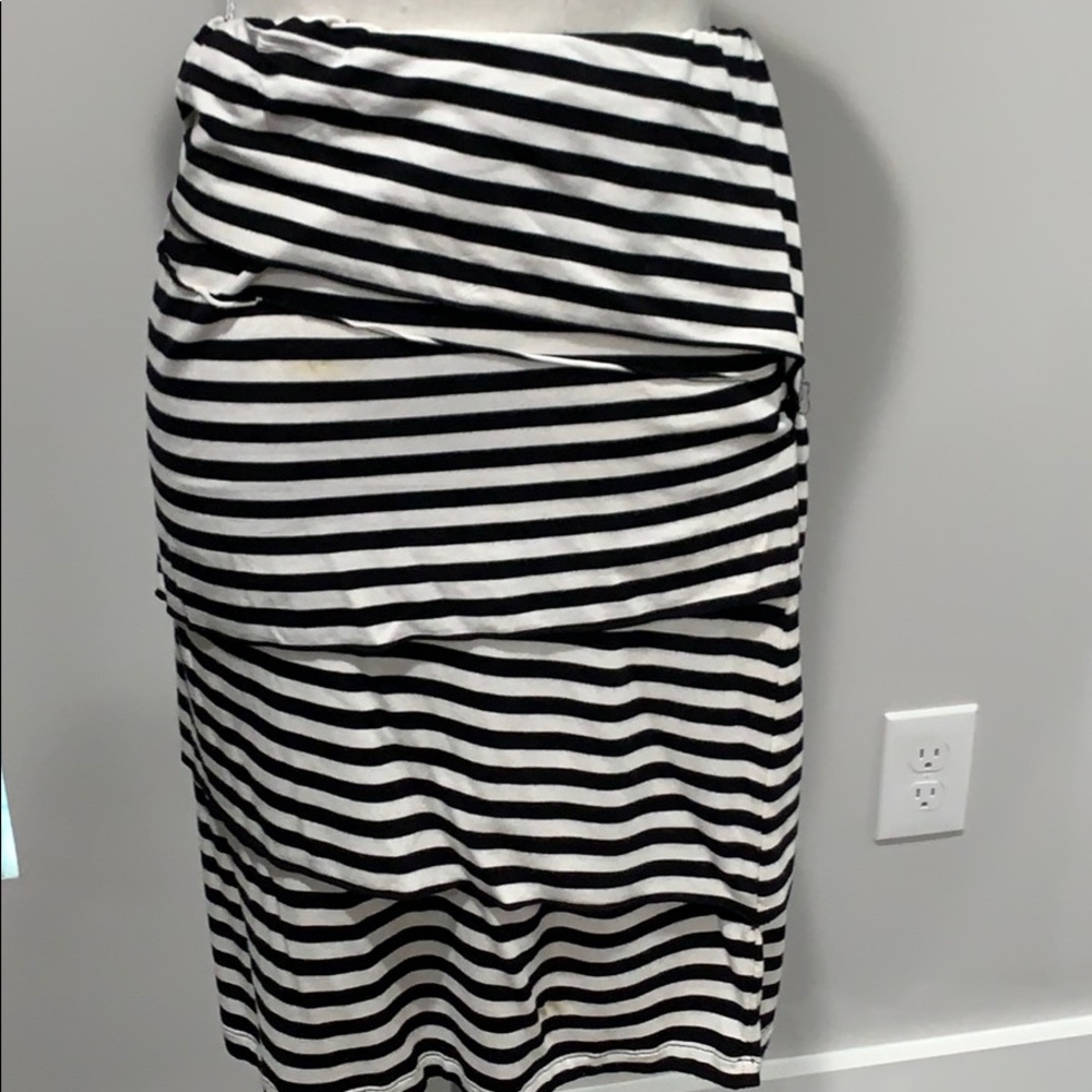 Black and White Bandage Skirt